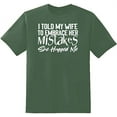 thumbnail image 1 of RedBarn Unisex Military Green Half Sleeves Cotton I Told My Wife Graphic T Shirt Military Green Large, 1 of 2