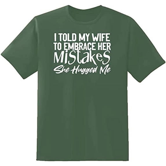 RedBarn Unisex Military Green Half Sleeves Cotton I Told My Wife Graphic T Shirt Military Green X-Large
