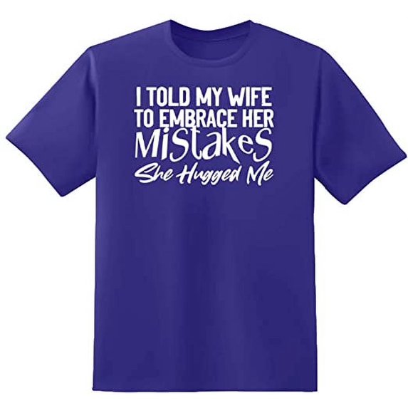 RedBarn Unisex Navy Blue Half Sleeves Cotton I Told My Wife Graphic T Shirt Navy Blue X-Large