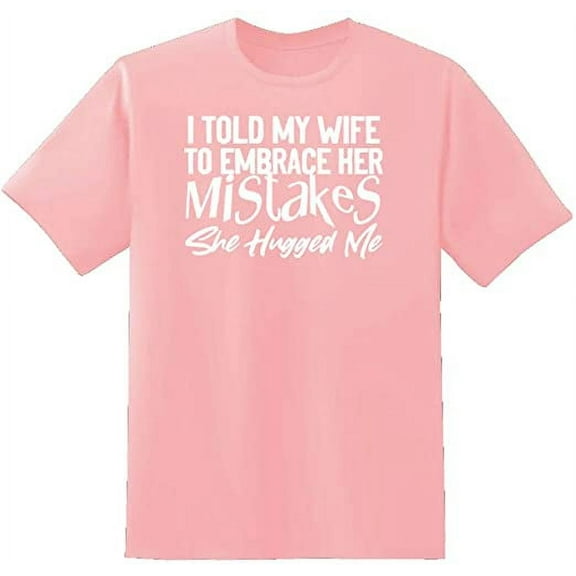 RedBarn Unisex Pink Half Sleeves Cotton I Told My Wife Graphic T Shirt Pink 3XL-Large