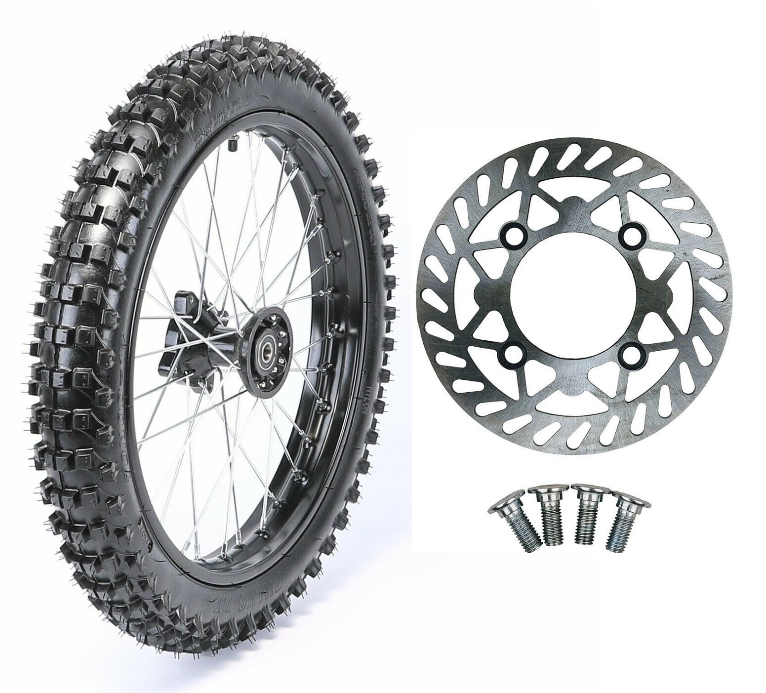 RedCap 14 60 100 14 Front Rim Wheel Tire Tube Assembly for Disk Brake Apollo SSR 50cc 125cc XR CRF Dirt Pit Bike TaoTao with 12mm Axles Walmart