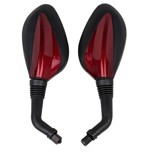 RedCap 8mm Rear View Mirrors Set for Gy6 Vespa Peace Roketa Taotao Jonway Sunl 50cc 150cc 250cc TaoTao lancer 150cc Scooter Moped Motorbikes (Burgundy)