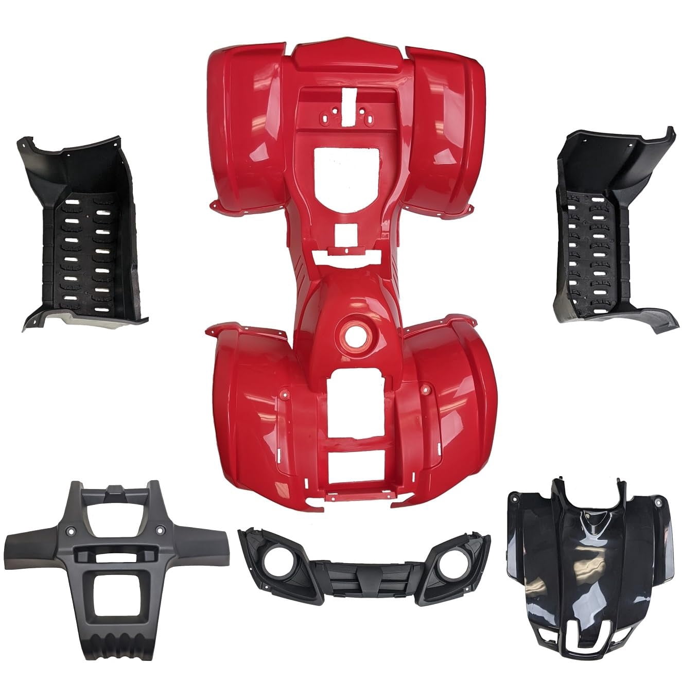 RedCap ATV Body Plastic Fender kit with Raised Footrest for 110cc 125cc ...
