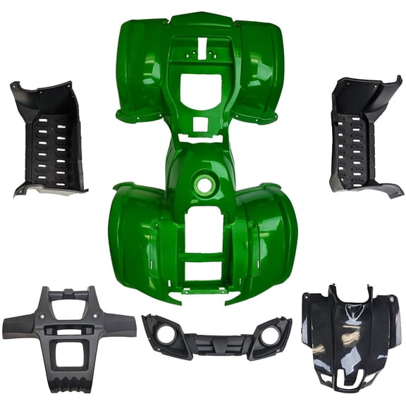 RedCap ATV Body Plastic Fender kit with Raised Footrest for 110cc 125cc TaoTao TForce 135D 125D Peace ATA Coolster 3050D 3125R 3125XR8U 3125XR8 KODIAK-HD Utility Style ATV - Green