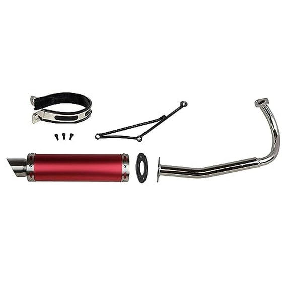 RedCap Replacement Exhaust System Muffler for GY6 50cc Scooter Moped TaoTao Jonway Kymco 139QMB (Red)