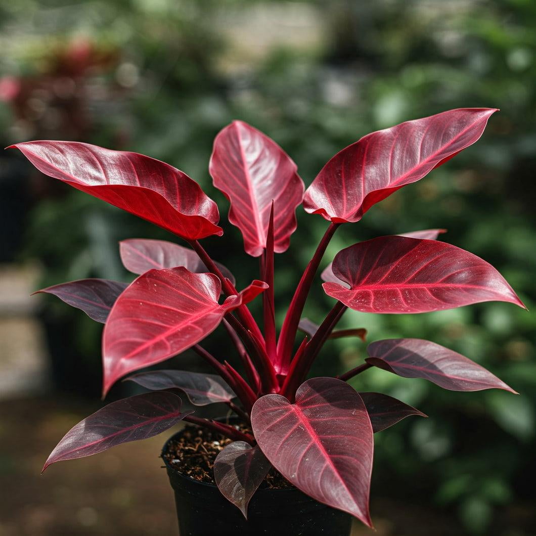 RedCrocus 'Imperial Red' Philodendron - Vibrant Tropical Indoor Plant with Glossy Red & Green Foliage, Easy Care, Creates Lush Decor  10" Pot