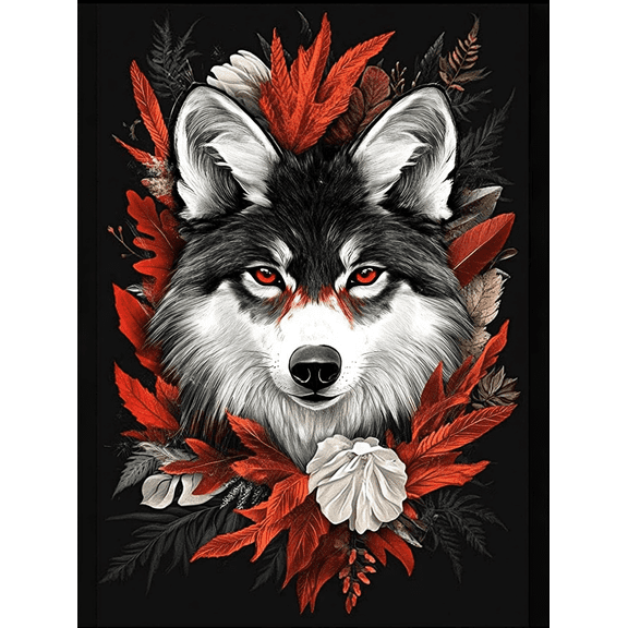 RedEyed Wolf Decorative Painting/Canvas ArtPerfect for Decorating Living RoomAnimal ArtworkWall ArtModern Art.