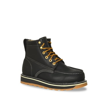 RedHawk Boot Co. Badlands Men's Soft Toe 6" Leather Mocc Toe Work Boots with Dual Density Sole