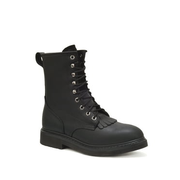 RedHawk Boot Co. Lacer Men's Soft Toe 8" Leather Work Boots with Dense Polyurethane Sole