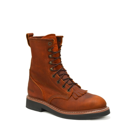 RedHawk Boot Co. Lacer Men's Soft Toe 8" Leather Work Boots with Dense Polyurethane Sole
