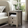 thumbnail image 1 of RedLemon Farmhouse Nightstand with Charging Station, Rustic 18 Inch End Table with 2 Storage Drawers and Open Shelf, Wood Sofa Side Table for Bedroom, Living Room (Light Rustic Oak), 1 of 6
