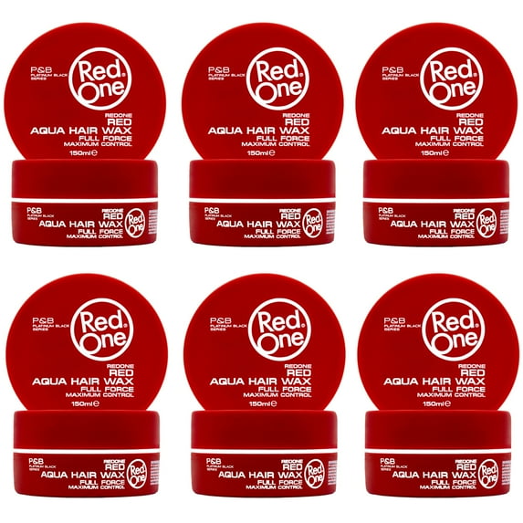 RedOne Aqua Hair Wax Maximum Hold Full Force Hair Gel, 150ml (6 pack) RED