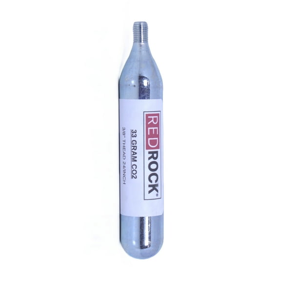 RedRock 33g CO₂ Cartridge, Threaded 3/8" (24 TPI) Replacement Cylinder for Inflatable Life Jackets and Air Tools