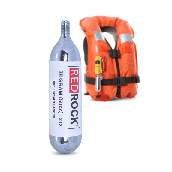 Small Co2 Inflatable Device RedRock 38g CO2 Cartridge, 3/8-24 Threaded 50cc Compressed Gas Cylinder ...