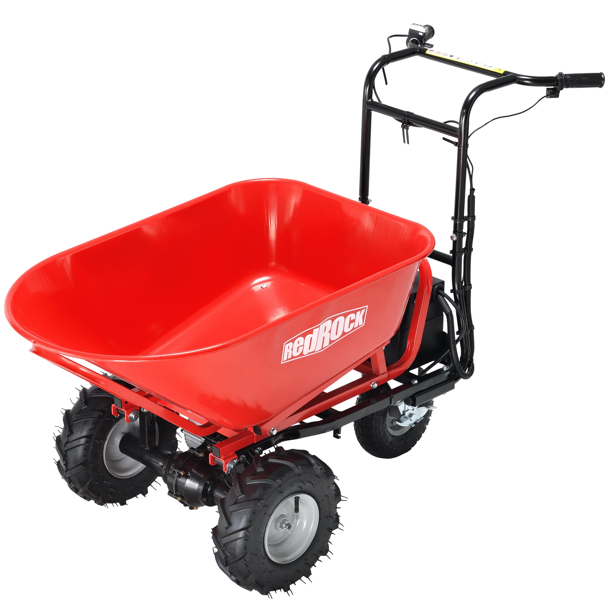Ikuby RedRock 48V28Ah 500W 500 lbs Capacity Electric Wheelbarrow Utility Cart with Adjustable speed