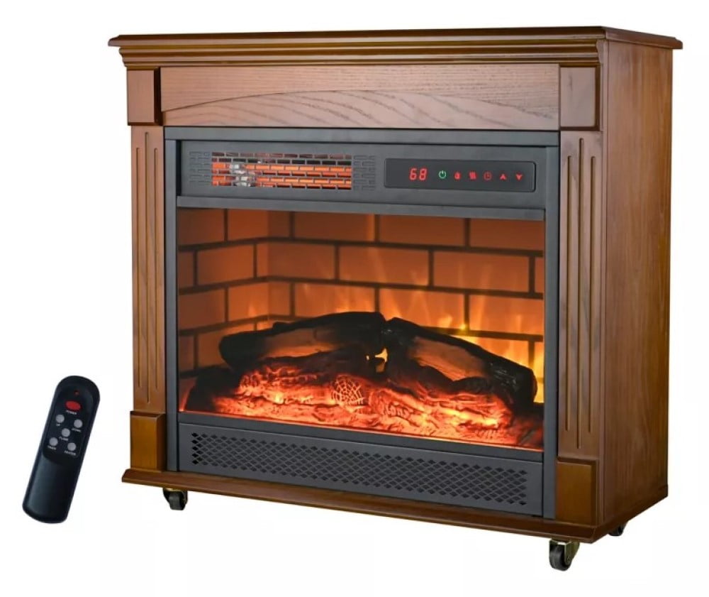 RedStone FP404RNA Rolling Mantel Fireplace with Remote Control 5,200 BTU