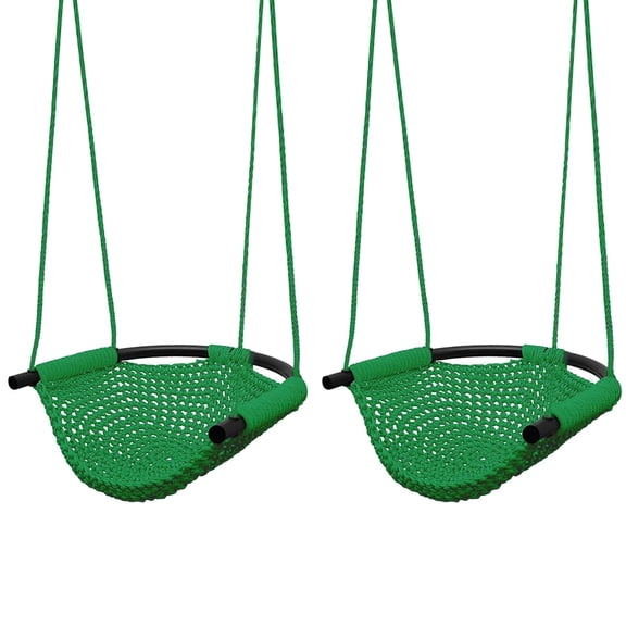 RedSwing 2 Pack Toddler Swing Seat for Kids with Heavy-Duty Adjustable Ropes, Hand-Knitting Secure Children Swing Set for Indoor Porch, Outdoor Playground, Backyard, Tree, Green