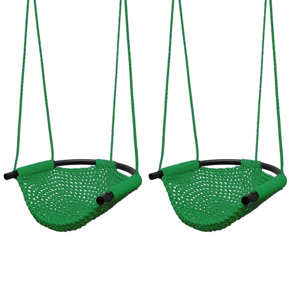 RedSwing 2 Pack Toddler Swing Seat for Kids with Heavy-Duty Adjustable Ropes, Hand-Knitting Secure Children Swing Set for Indoor Porch, Outdoor Playground, Backyard, Tree, Green