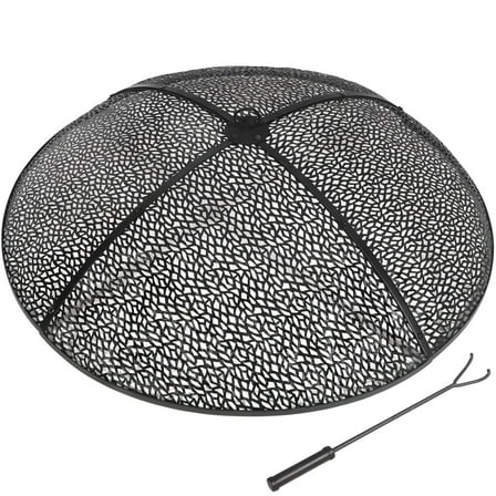 RedSwing 36in Fire Pit Spark Screen, Collapsible Fire Pit Screen Round with Handle, Heavy Duty Fire Pit Cover Mesh Round for Outdoor Patio Backyard