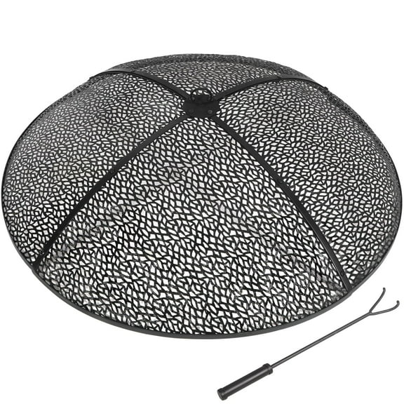 RedSwing 36in Fire Pit Spark Screen, Collapsible Fire Pit Screen Round with Handle, Heavy Duty Fire Pit Cover Mesh Round for Outdoor Patio Backyard