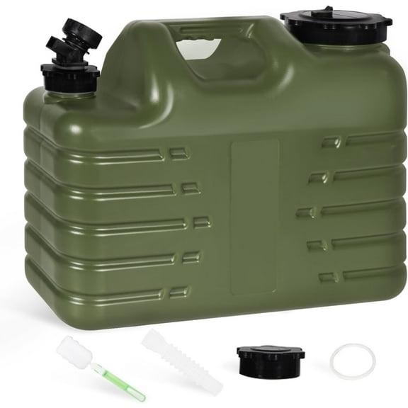 RedSwing 4Gallon/15L Portable Water Container, Camping Water Jug with Spigot, Emergency Water Storage for Hiking, Picnic, Car, Hurricane Supplies, Green