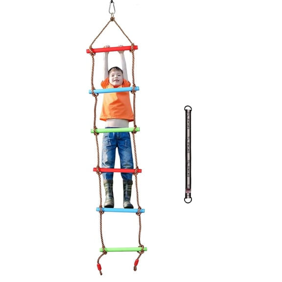RedSwing 6.6 Ft Rope Ladder for Kids, Climbing Ladder with 1 Strap, Great for Swing Set, Outdoor, Tree House, Playground, Ninja Slackline