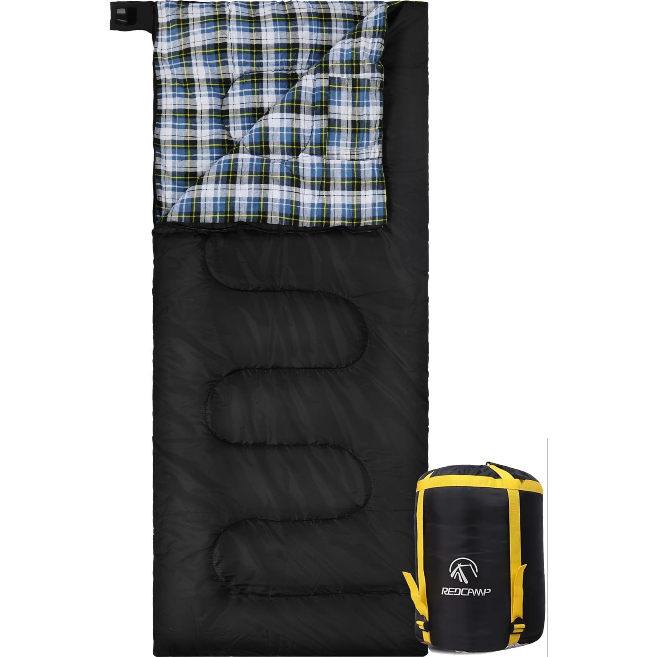 RedSwing Adult Sleeping Bag for Camping Backpacking, Cotton Flannel Envelope Sleeping Bag with 2lbs Filling Options