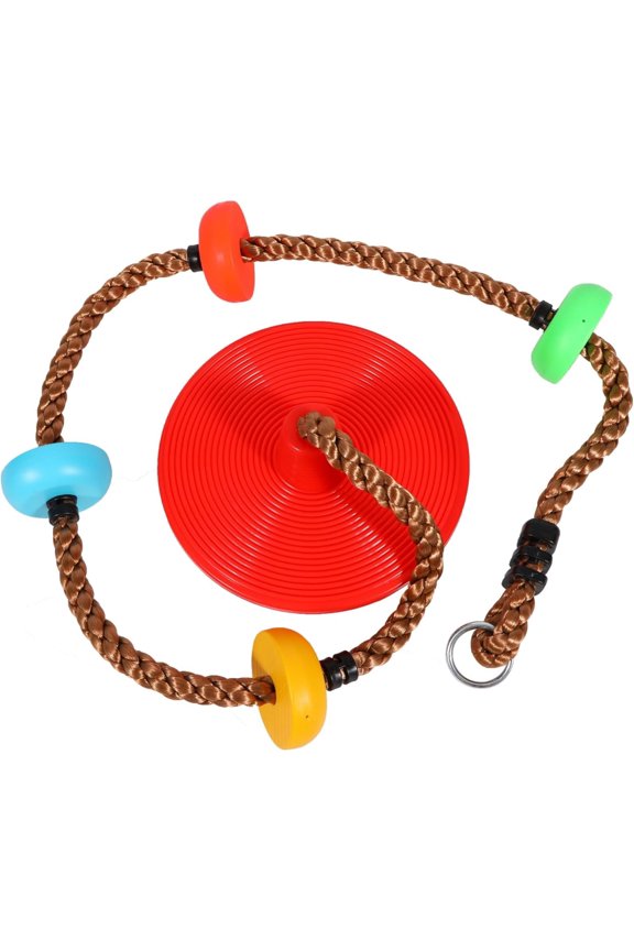 Climbing Rope with Platforms and Disc Swing Seat Set Playground Accessories, Tree Swing for Kids with Hanging Strap and Snap Hooks