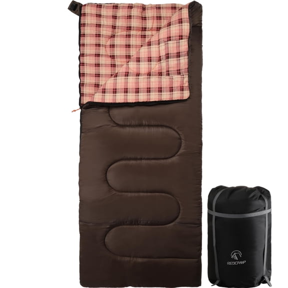 RedSwing Cotton Flannel Sleeping Bags, Weatherproof Sleep Bag for Camping Hiking Backpacking, 41℉-59℉