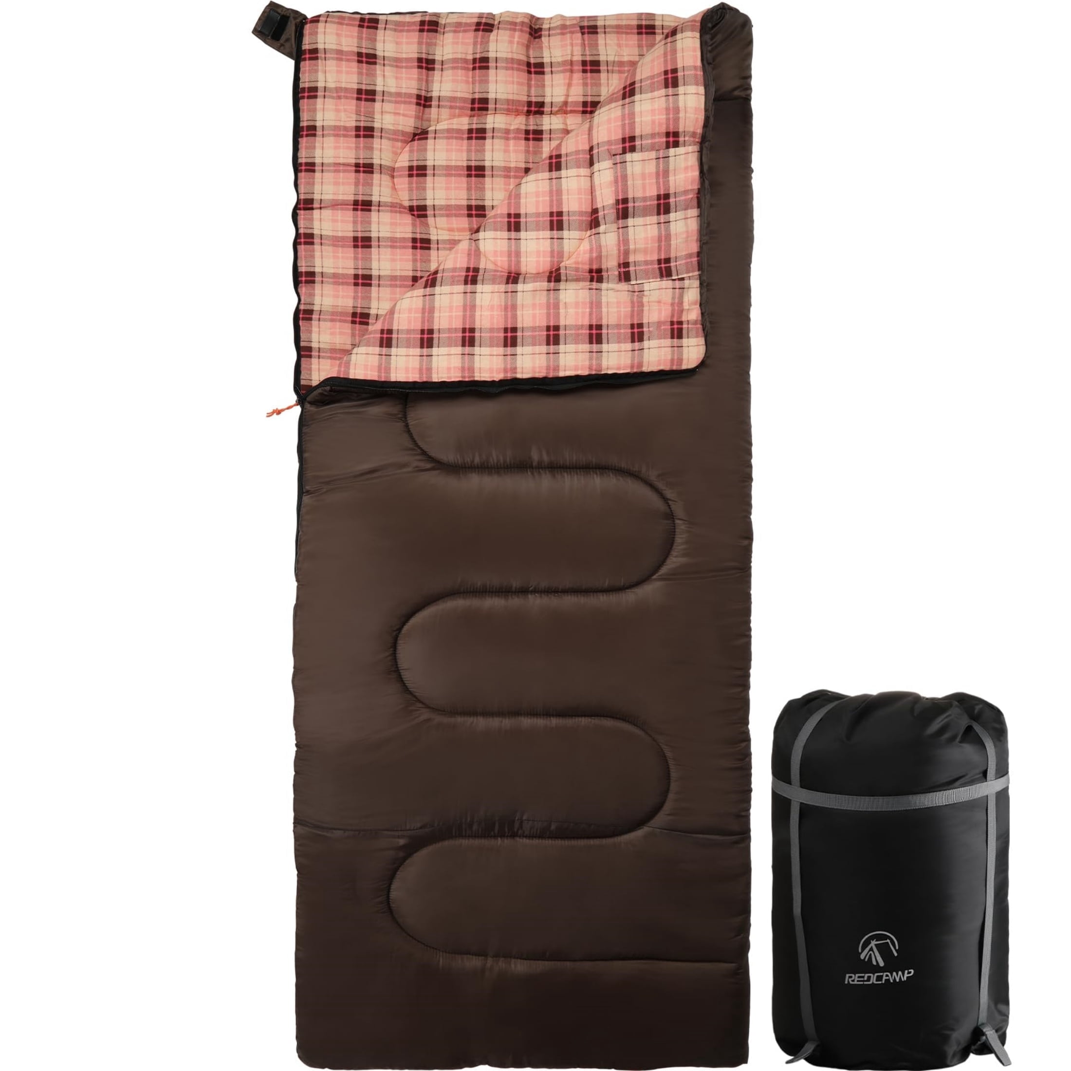 RedSwing Cotton Flannel Sleeping Bags, Weatherproof Sleep Bag for Camping Hiking Backpacking, 41℉-59℉