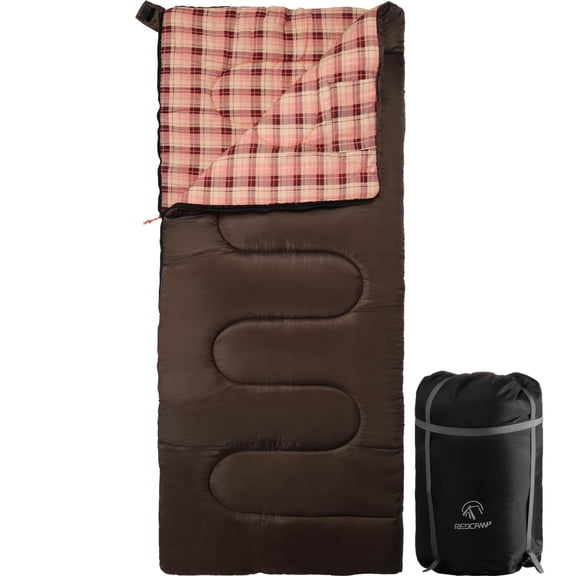 RedSwing Cotton Flannel Sleeping Bags, Weatherproof Sleep Bag for Camping Hiking Backpacking, 41℉-59℉
