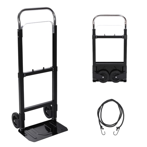 RedSwing Folding Convertible Hand Truck – Portable Dolly Cart, Heavy Duty, 180 lbs Load Capacity for Moving Luggage, Warehouse, Office, and Home