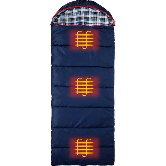 RedSwing Heated Sleeping Bag for Winter Camping Backpacking, Cold Weather Zero Degree Adults Sleeping Bag with 4lbs Filling