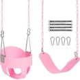 thumbnail image 1 of RedSwing High Back Full Bucket Swing with Heavy Duty Swing Seat Combo Pack (Triangle and Chain Dip), Tree Straps Included, Pink, 1 of 9