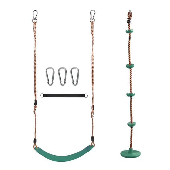 RedSwing Kids Belt Swing Seat and Plastic Climbing Rope Swing for Outside Playground, Safe Playground Swing Set Replacement for Children's Indoor and Outdoor Play, 330 Pounds Capacity - Green