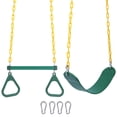 thumbnail image 1 of RedSwing Trapeze Swing Bar Rings and Swing Seat for Kids,Heavy Duty Safe Playground Swings Set Replacement for Children's Indoor and Outdoor Play, 330 Pounds Capacity, Green, 1 of 9