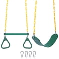 thumbnail image 1 of RedSwing Trapeze Swing Bar Rings and Swing Seat for Kids,Heavy Duty Safe Playground Swings Set Replacement for Children's Indoor and Outdoor Play, 330 Pounds Capacity, Green, 1 of 9