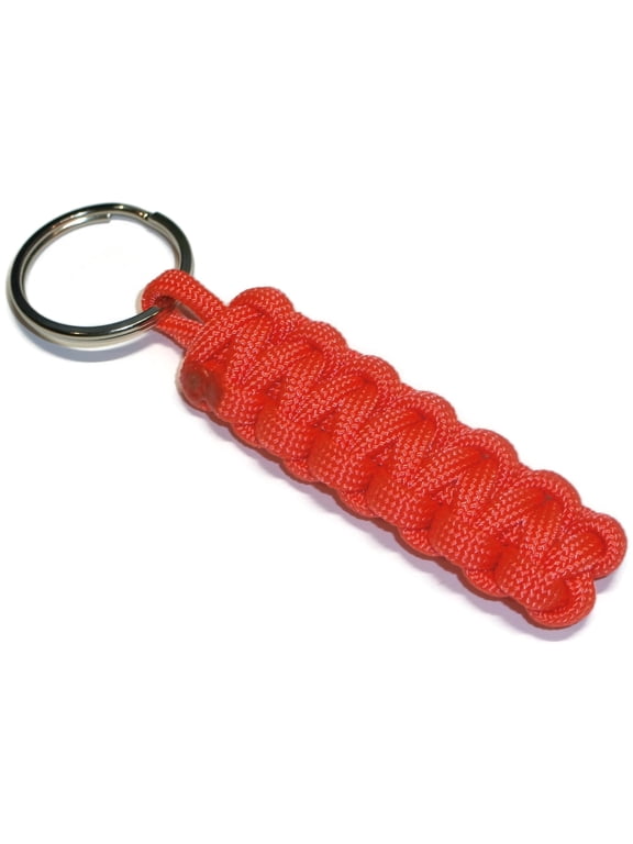 Cobra Style Paracord Key Chain - Choose your color (Qty-1) (Orange)