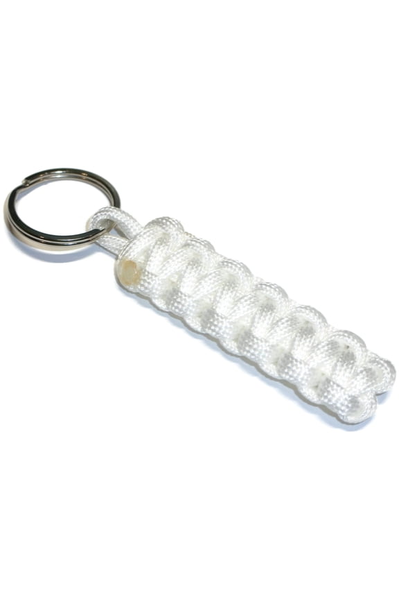 Cobra Style Paracord Key Chain - Choose your color (Qty-1) (White)