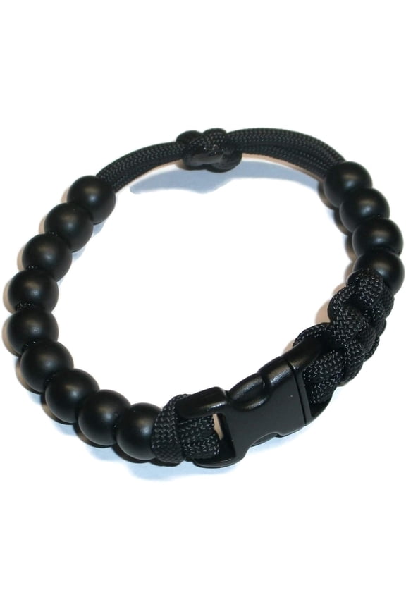 Pace Counter Bead Bracelet - Choose Your Color and Size (Black - 8.5-inch)