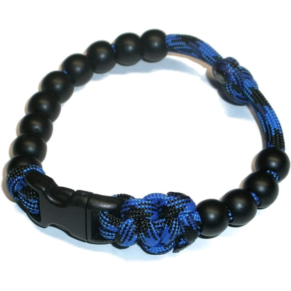 RedVex Pace Counter Bead Bracelet - Choose Your Color and Size (Black and Blue - 8-inch)
