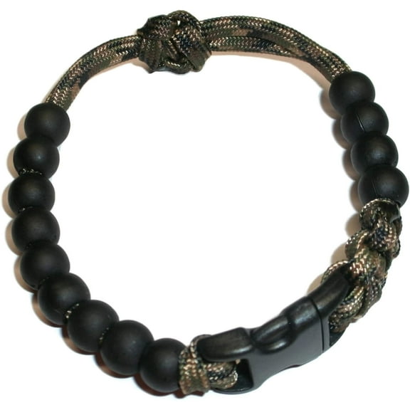 RedVex Pace Counter Bead Bracelet - Choose Your Color and Size (Woodland Camo - 8-inch)