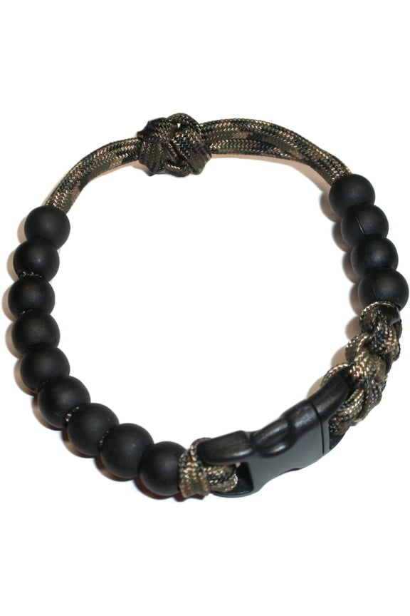 Pace Counter Bead Bracelet - Choose Your Color and Size (Woodland Camo - 8-inch)