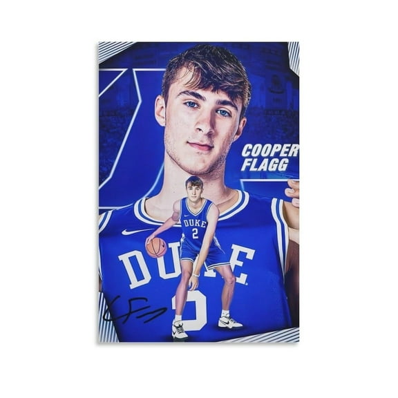 Redamancy American Basketball Player Cooper Flagg Canvas Wall Art Poster For Room Aesthetic And Decor Poster For Bedroom Living Room Bathroom Kitchen Office Decor