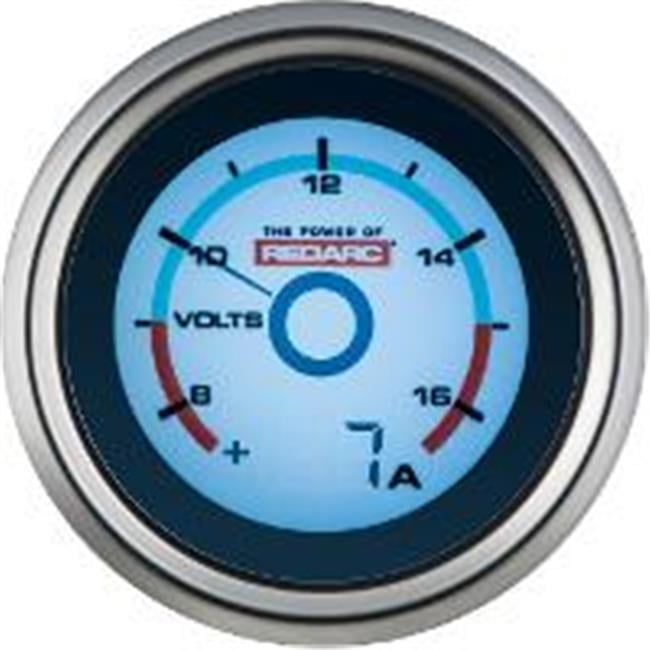 Redarc G52VA 52mm Single Voltage Gauge with Optional Current Display, 1 lb