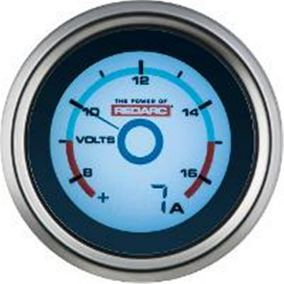 Redarc G52VA 52mm Single Voltage Gauge with Optional Current Display, 1 lb