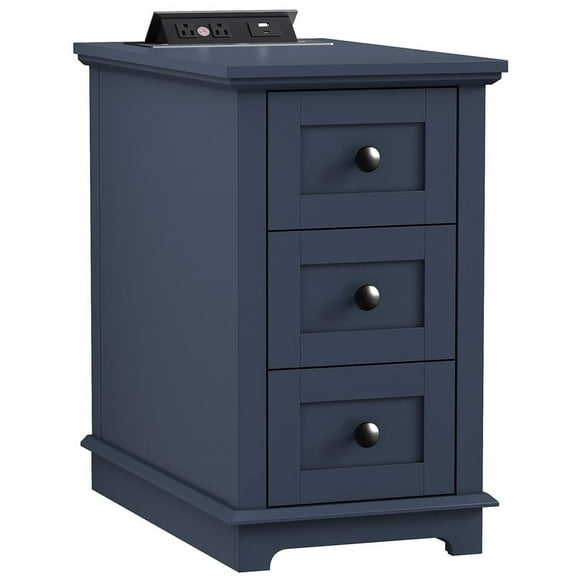 Redayfur Modern End Table with 3 Drawers Bedside Nightstand with Storage for Bedroom Living Room Office Furniture