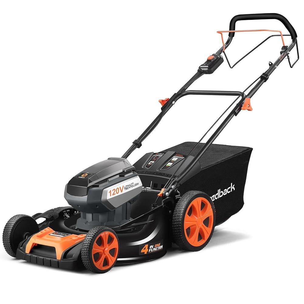 Redback 120V Electric Cordless 21" Lawn Mower, Brushless Motor, 3Ah