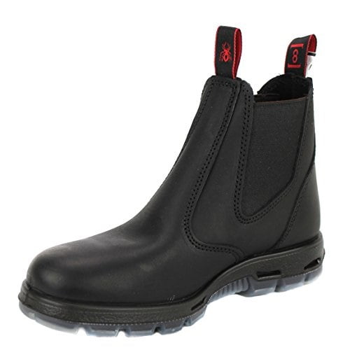 redback men's bobcat ubbk elastic sided soft toe black leather work boot, 7 au 3e (8 m us men)