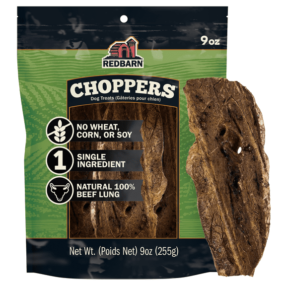 Redbarn All-Natural Beef Choppers Dog Chews, Single Ingredient, 9 oz Bag
